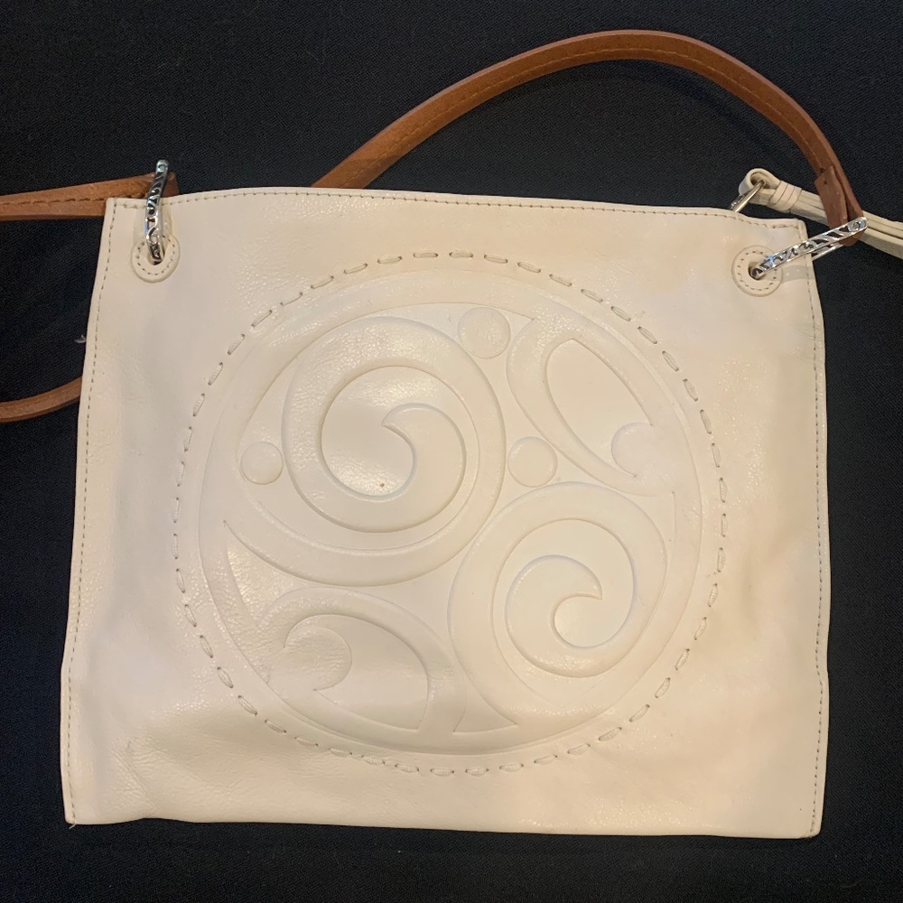 Brighton White Leather Satchel